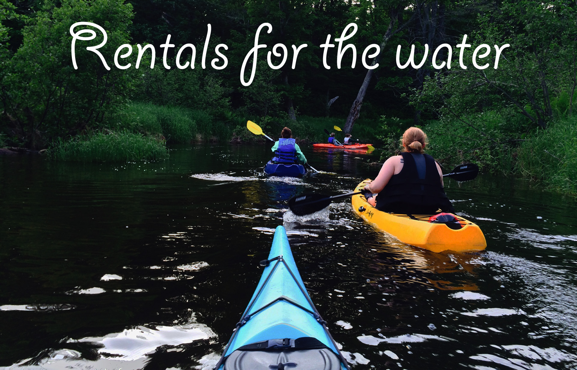 rentals, kayaks, standup paddleboards, canoes, camping gear